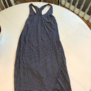 Navy blue with white stripes Gap wrap dress